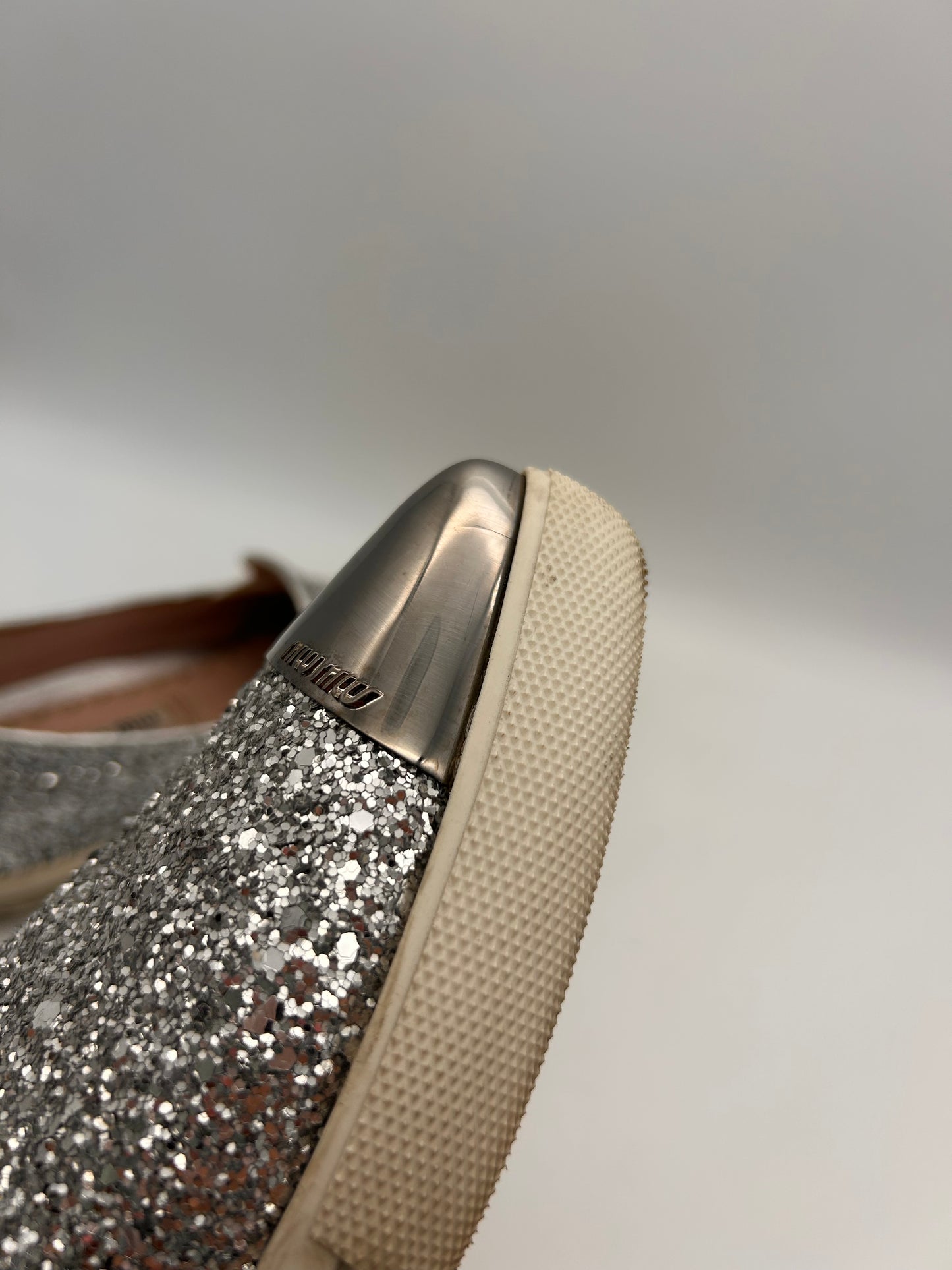 Miu Miu glitter slip on sneakers size 35