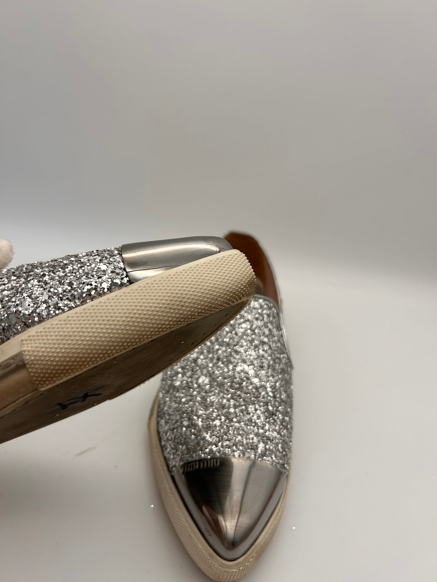 Miu Miu glitter slip on sneakers size 35