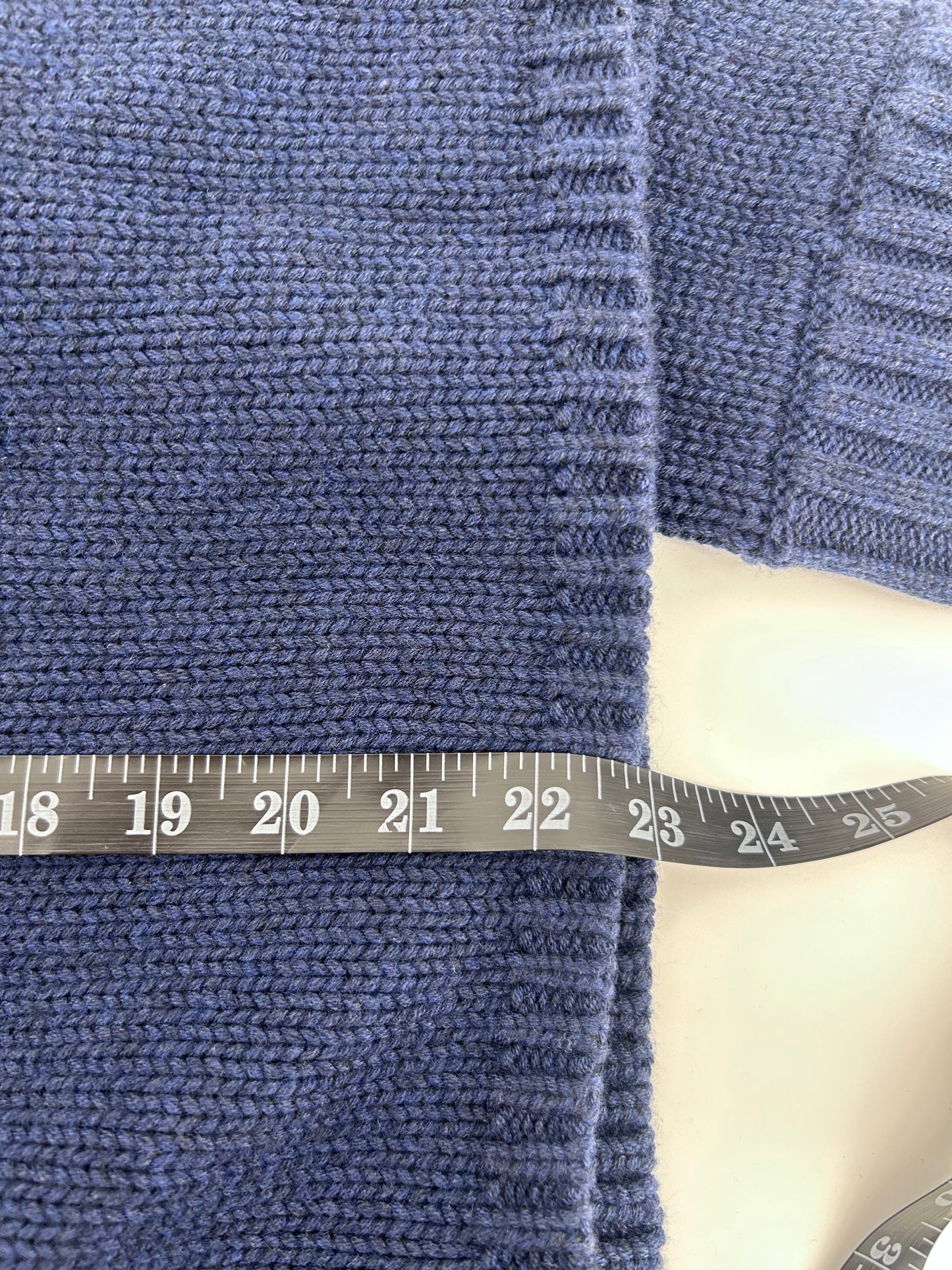 Duffy Blue Mock Neck Chunky Knit Pullover Sweater Size XS Raglan Sleeve