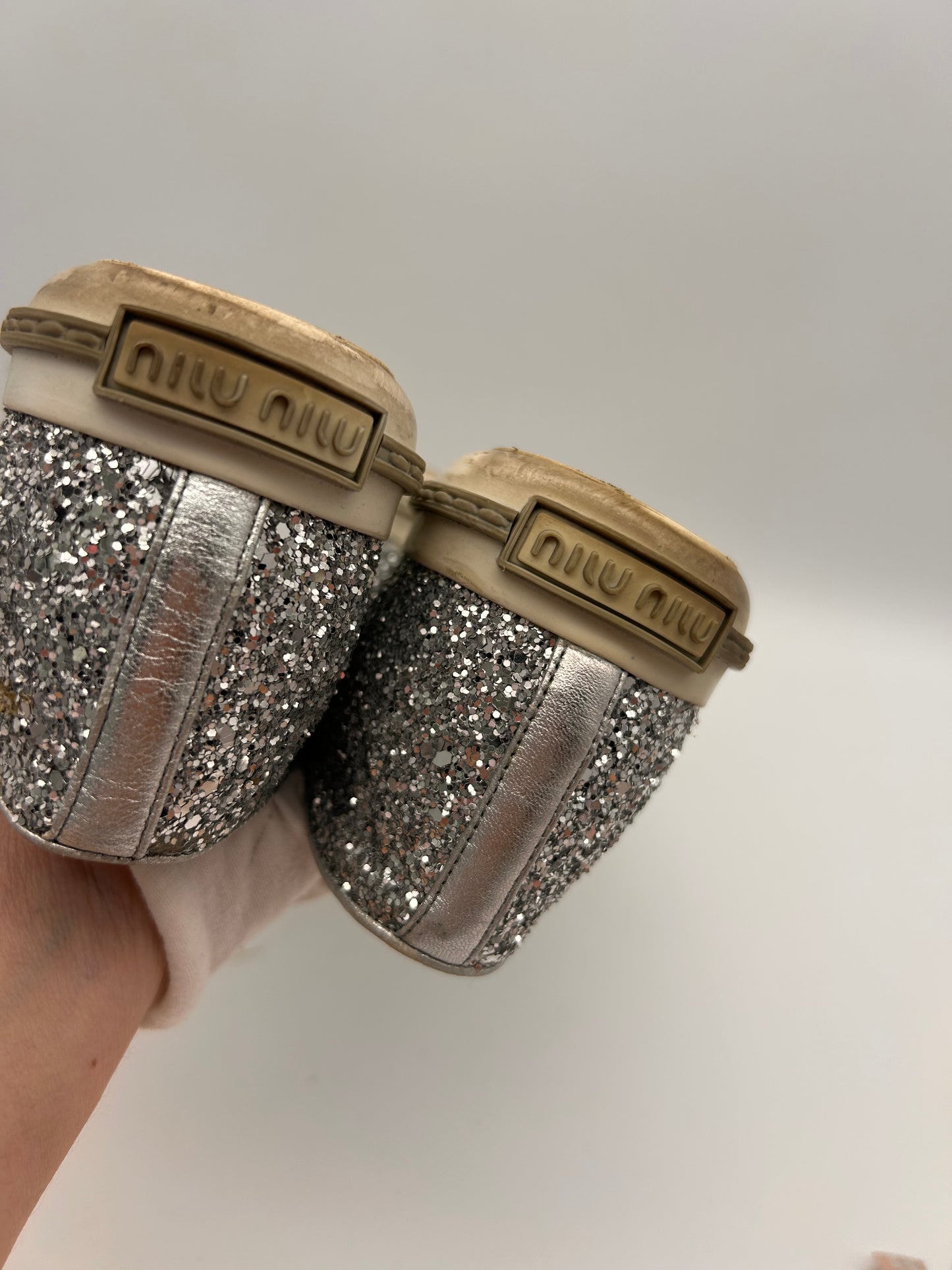 Miu Miu glitter slip on sneakers size 35