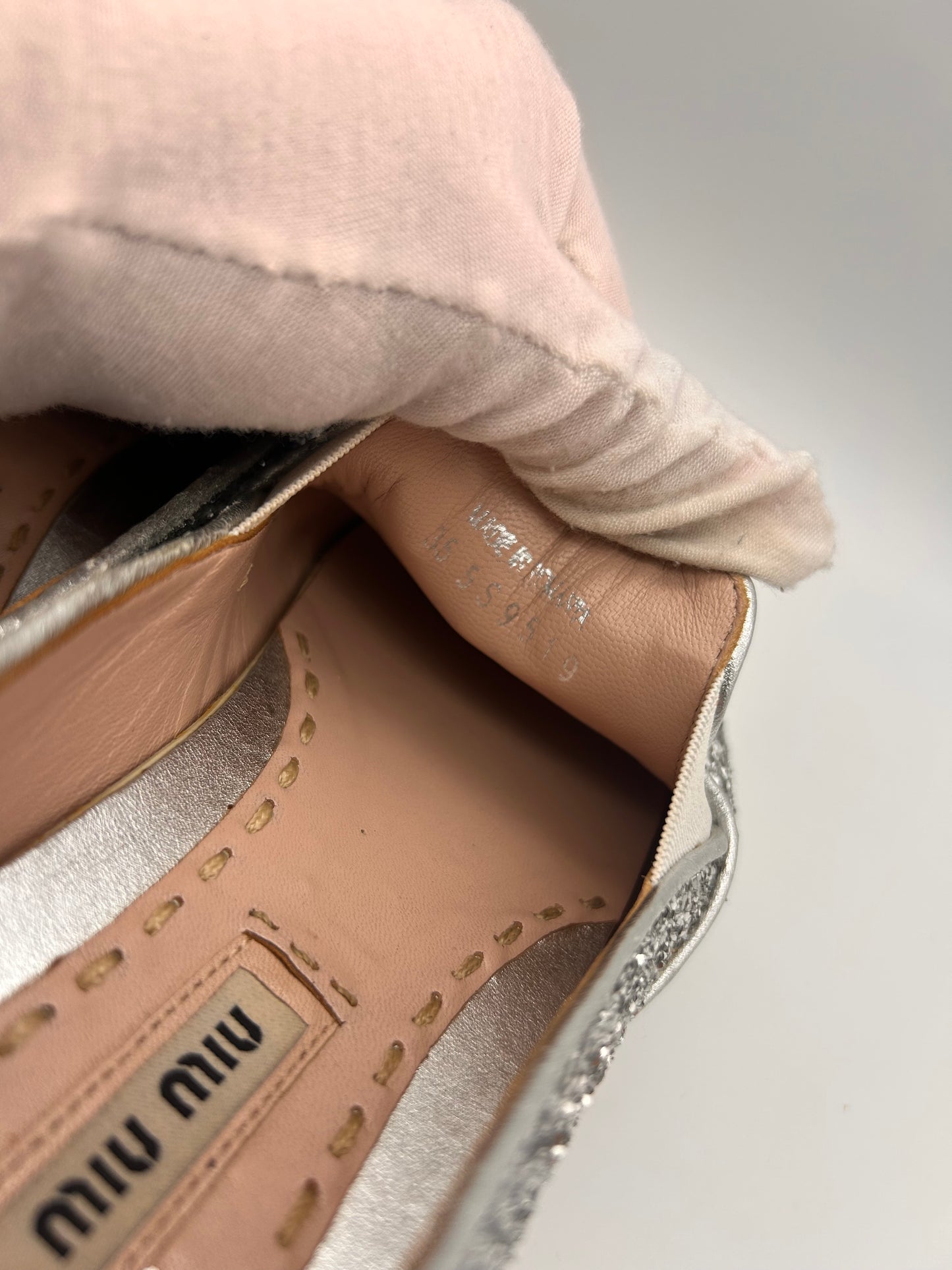 Miu Miu glitter slip on sneakers size 35