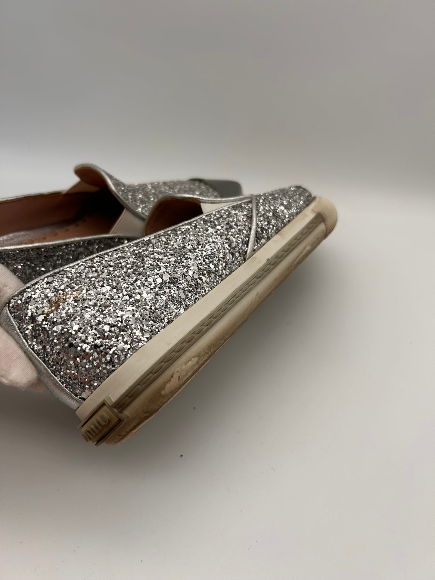 Miu Miu glitter slip on sneakers size 35
