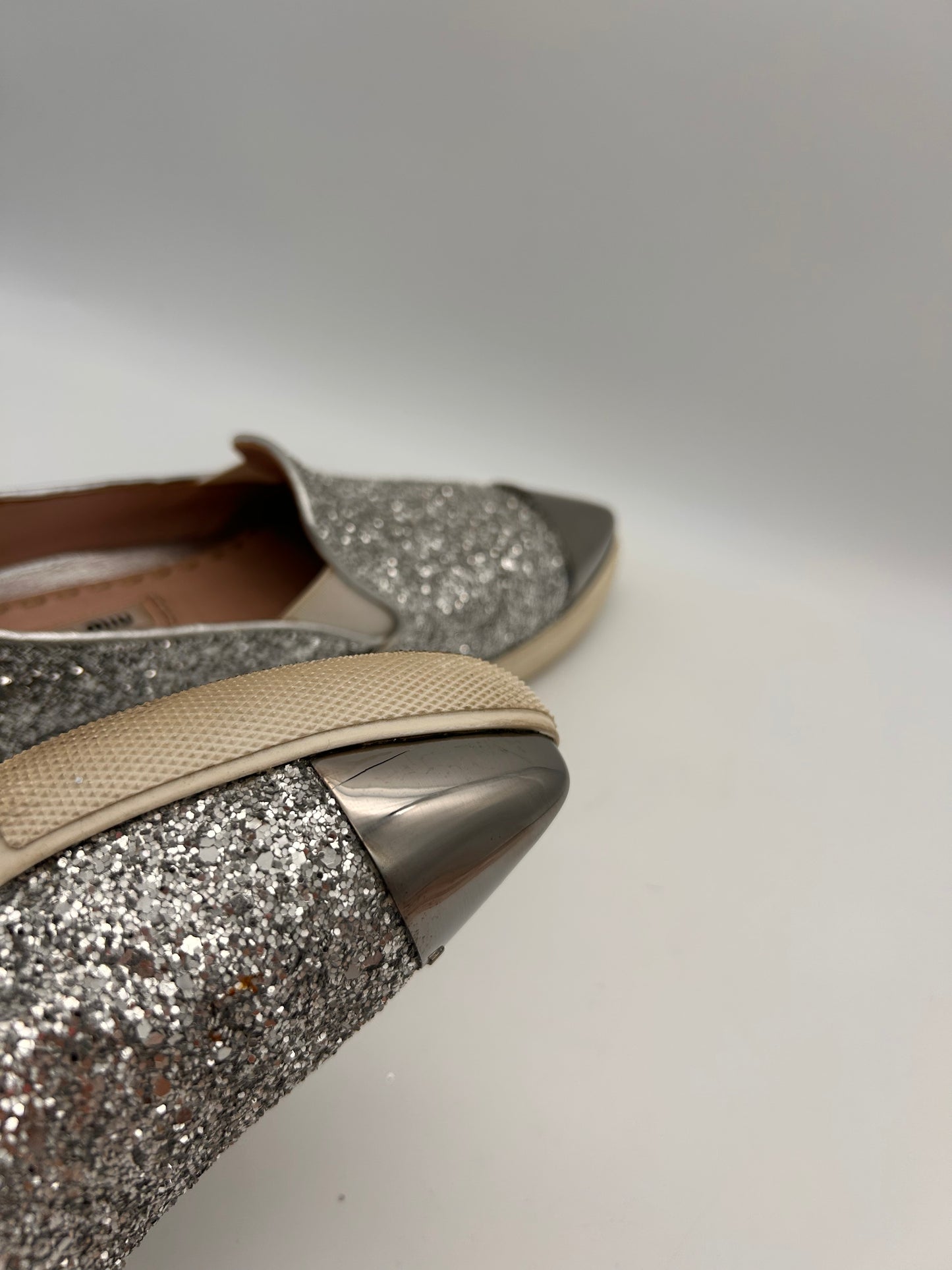 Miu Miu glitter slip on sneakers size 35