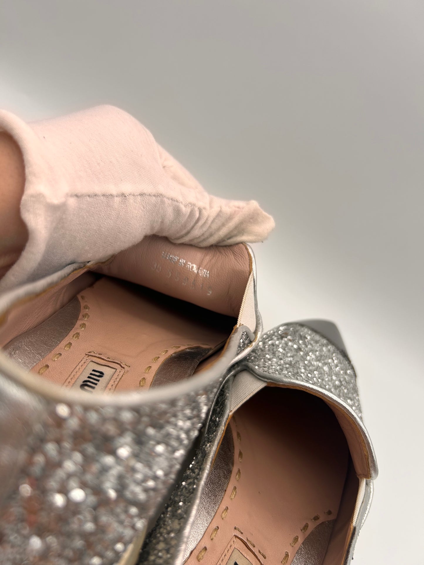 Miu Miu glitter slip on sneakers size 35