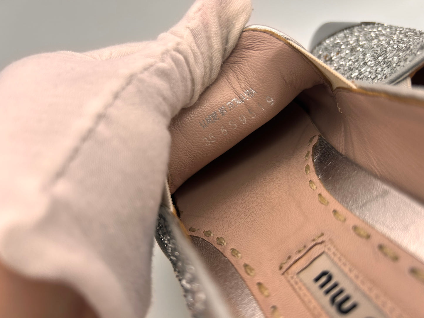 Miu Miu glitter slip on sneakers size 35