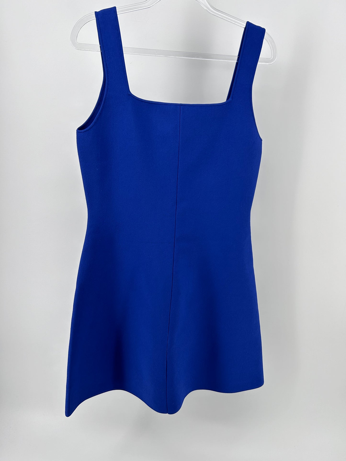 Theory square neck blue mini dress