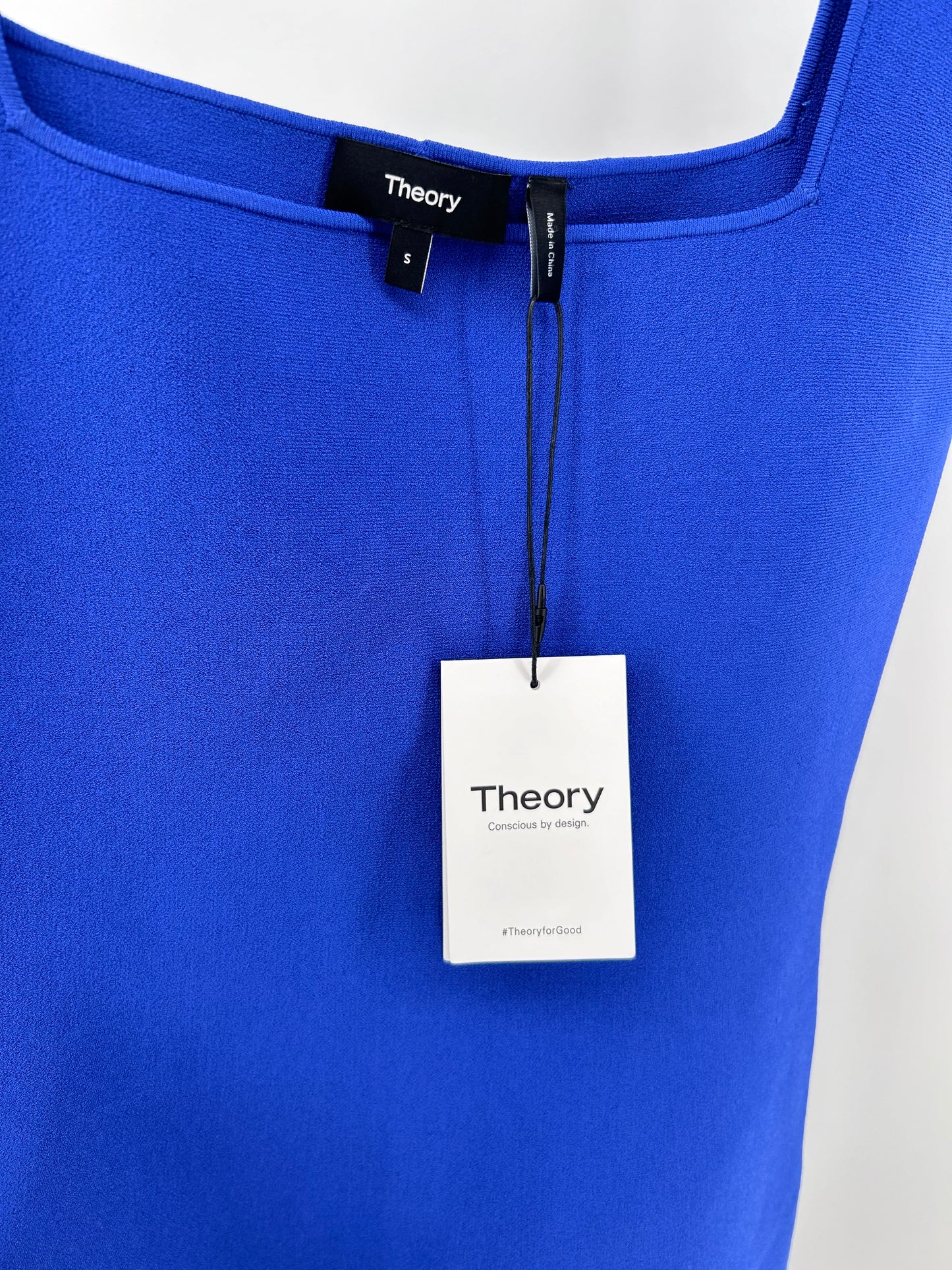 Theory square neck blue mini dress