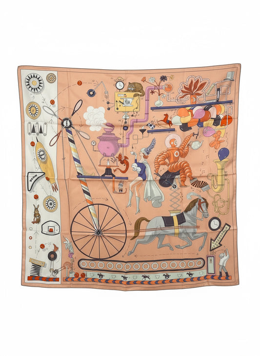 Hermes tea for two rose carre 90