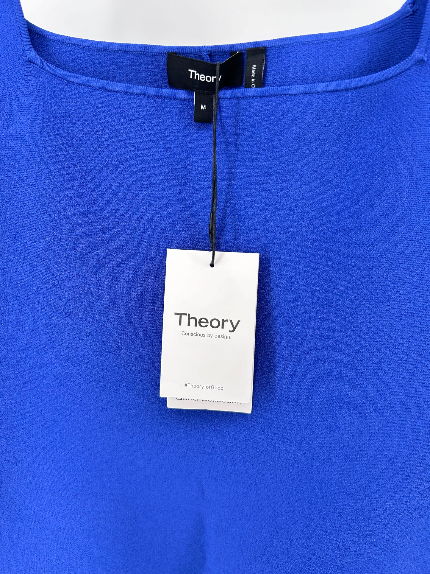 Theory square neck blue mini dress