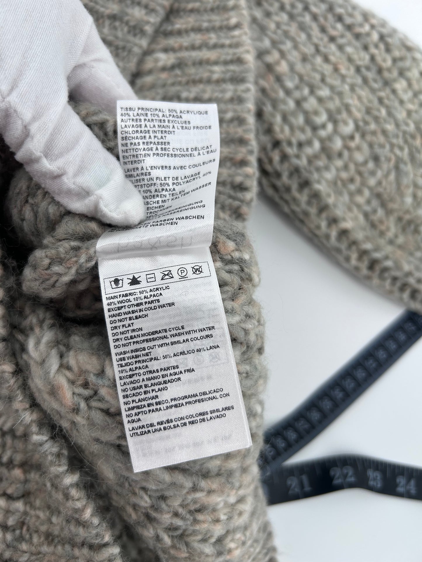 ba&sh Gray Chunky Wool Blend Knit Oversized Sweater Sz 1 NWT French Paris US 4