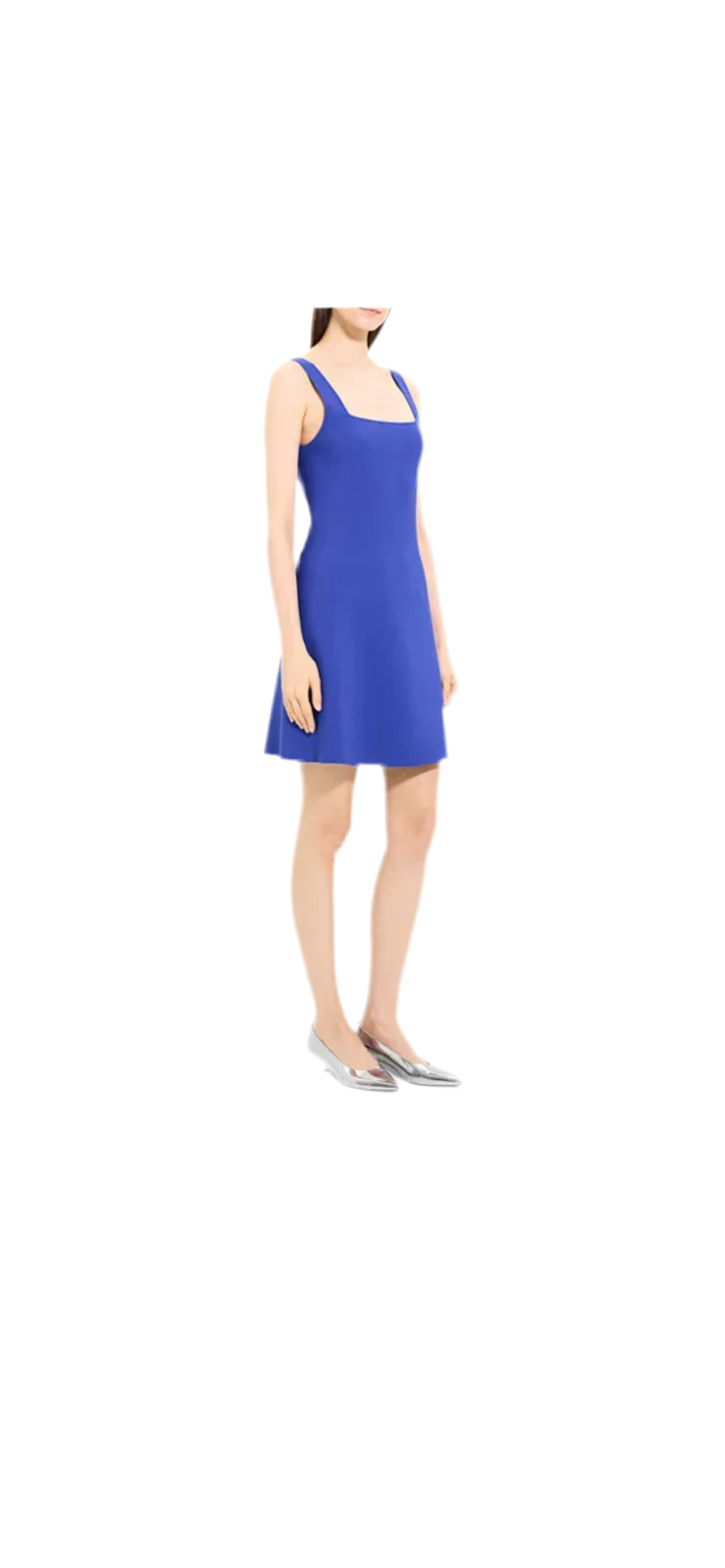 Theory square neck blue mini dress