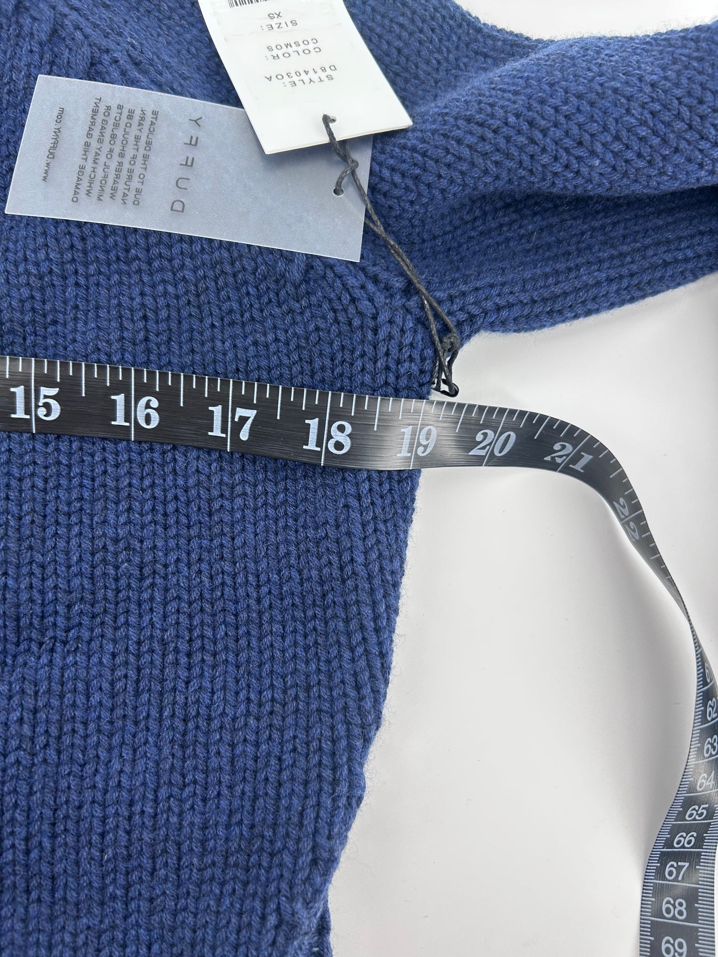 Duffy Blue Mock Neck Chunky Knit Pullover Sweater Size XS Raglan Sleeve
