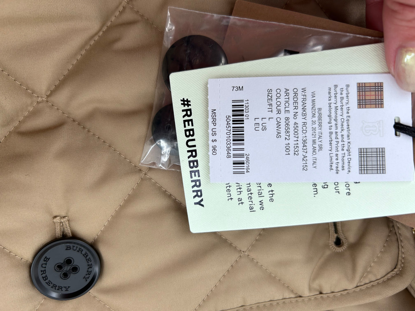 Burberry size L