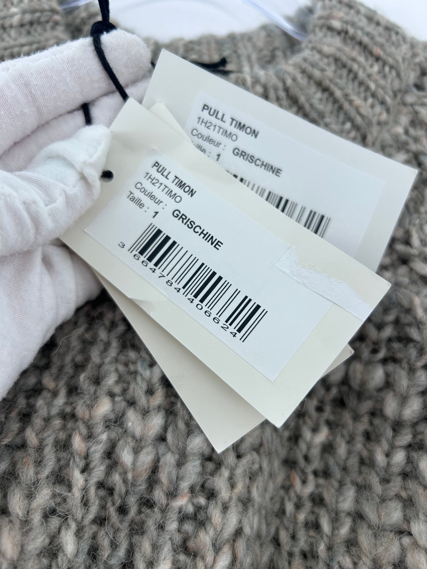 ba&sh Gray Chunky Wool Blend Knit Oversized Sweater Sz 1 NWT French Paris US 4