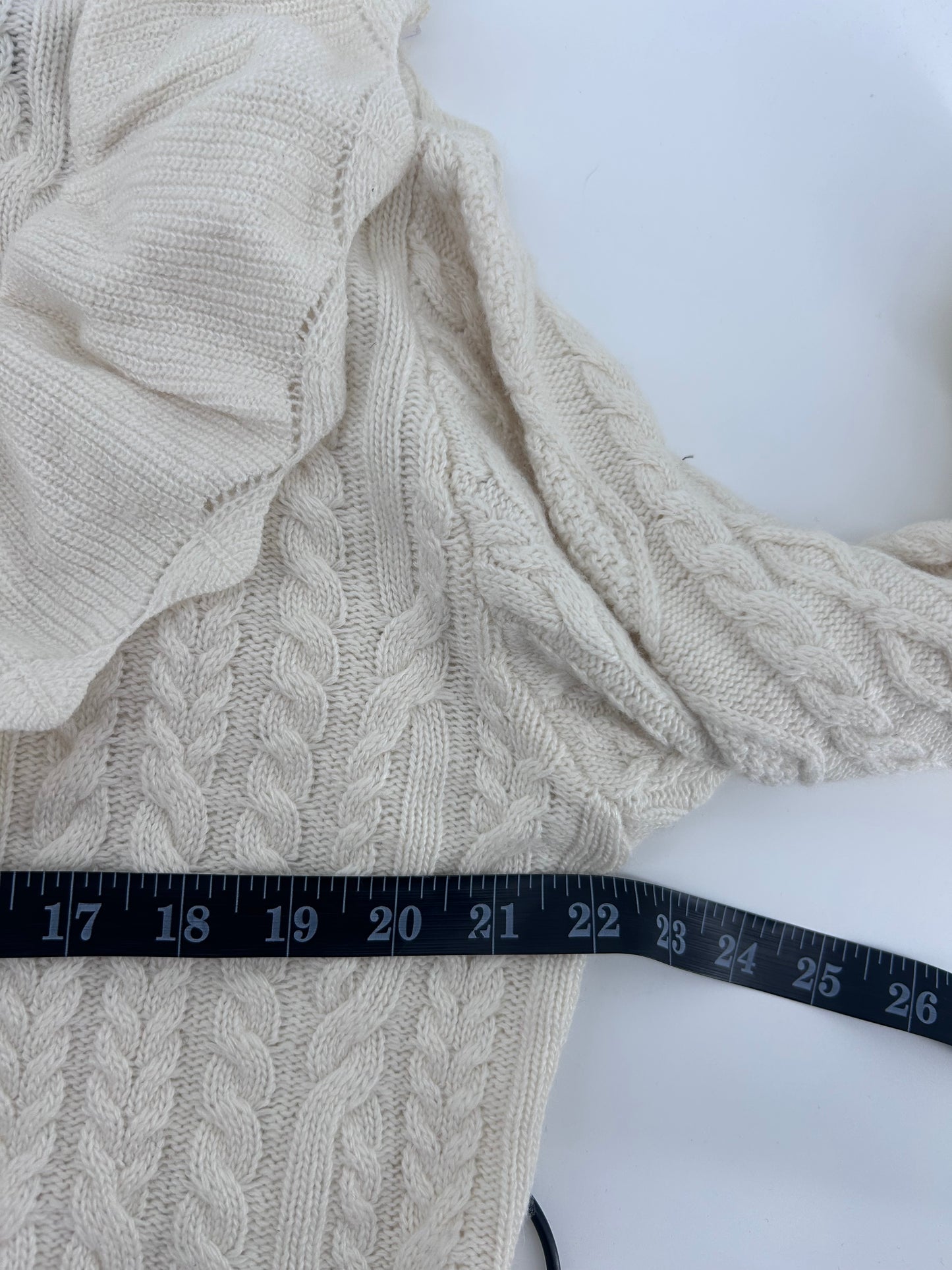 Love Moschino Cream Cable Knit Ruffle Sweater Sz 6 NWT Ivory Italy Designer